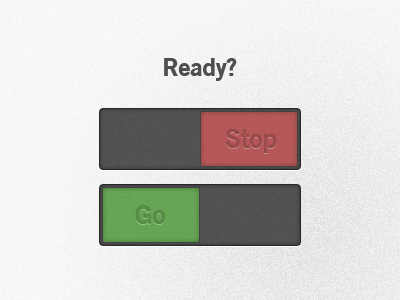 Toggle Button button design go green press red slide stop switch toggle ui ux