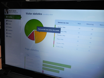 cms new statistics screen bar bright chart circle cms content dashboard dialog fresh green light management modern orange page pie red statistics system table tooltip ui ux visitor