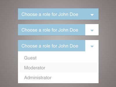 Dropdown role selection admin administrator bllue clean down drop guest mod moderater role select simple white
