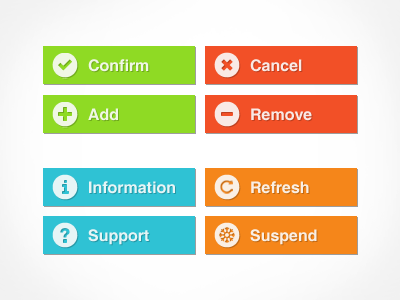 Buttons blue button clean design green icon orange red simple ui ux