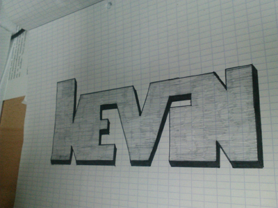 Just goofing around black font gray kevin logo shadow type typography