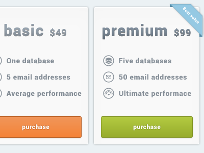 Pricing page basic choice design green option orange page plan premium pricing ui ux web
