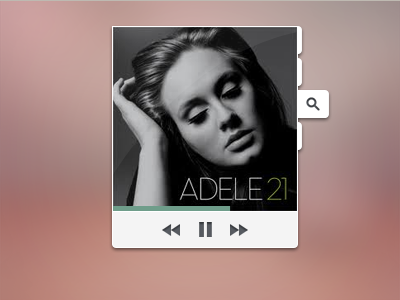 Music Player album back design forward media music next pause play player search stop ui ux white