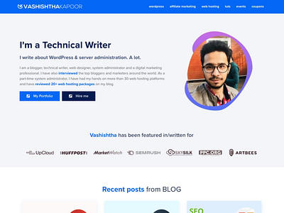 Homepage Design for Personal Blog