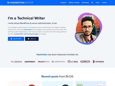 Homepage Design for Personal Blog branding css design elementor html personal template website wordpress