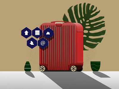 Suitcase design illustration logo vector