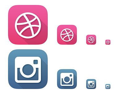 Dribbble&Instagram iOS7 icons clean drib dribbble free icon insta instagram ios7 nice