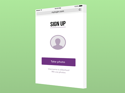 Signup with a photo - DailyUI 001 001 dailyui signup