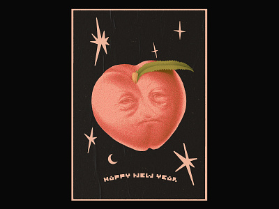 2020. Poster digital design dribble graphicdesign illustration inspiration nigth noise peach poster poster a day poster art print print design retroart sad face stars tired vegetable vegetables