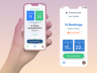 Appointment app UX for patient and Doctor