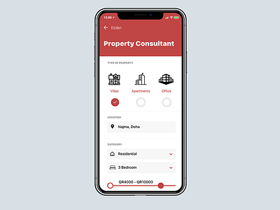 Ezdan Real Estate UI design ezdan iphonex ui