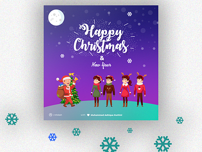 Happy Christmas and New year christmas design dribbble love moon new year planet santa