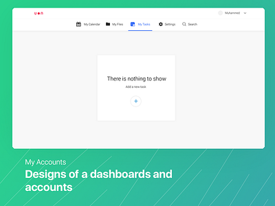 My Accounts page - Empty State account dashboard ui ux web
