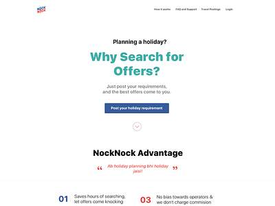 Landing page design for NockNock, Website branding design font illustration typography ui ux website