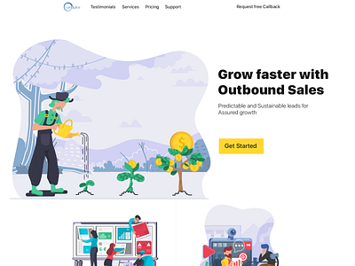 Technology landing page design, Sales, Website creative design design illistration salesforce technology typography ui ux