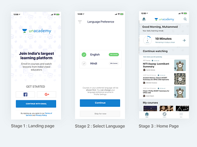 Education app flow app concept educate education educational facebook language learning languages learning app sign in ui uiux