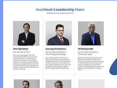 Leadership page design for NockNock