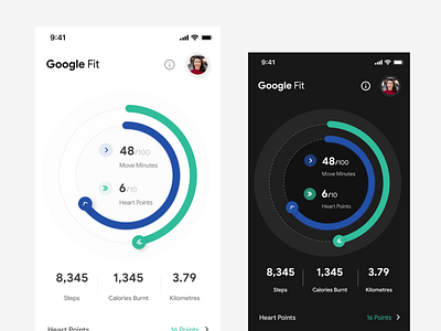 Google Fit Redesign app design fitness app google google design google fit health app ui ux ux design