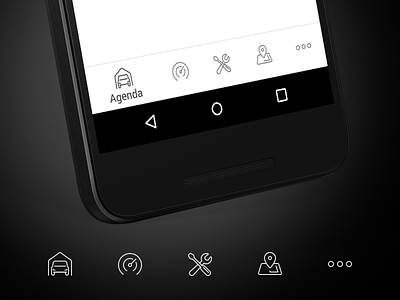 Car maintenance android bottom bar bottom navigation car icons maintenance material mobile navigation outlined tab bar tabbar