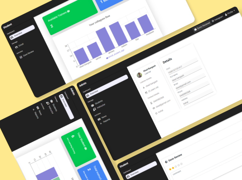 Driving School Admin Dashboard by Muhammad Irfan on Dribbble