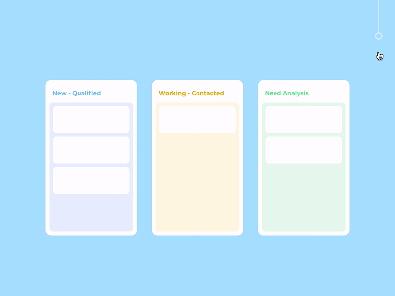 Change pipeline under the card view animation design ui web