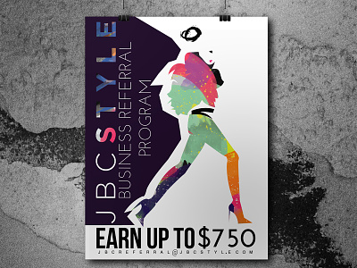 Flyer - poster fashion illustration for JBC Style artistic brush fashion flyer illustration poster strokes vector