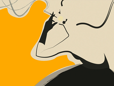 Fashion illustration / Lady with cigarette black fashion illustration illustrator lady vector yellow