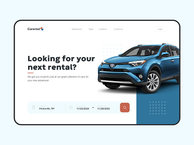 Car rental website application car rent car rental cars design interface ui uiux web design website