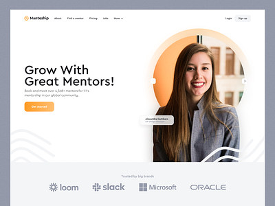 Mentorship website landing page design interface landing page learning mantee mentor mentorship minimal orange slick students ui uiux web design website