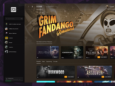 GOG Store front concept application design interface store uiux web design