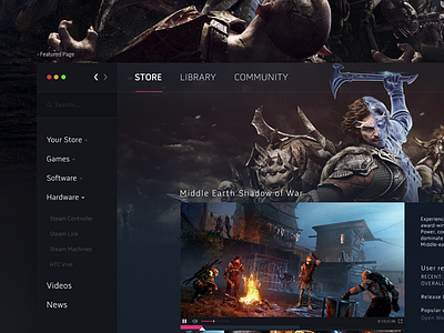 Steam Concept application design interface steam store uiux web design