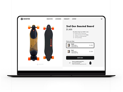 Boosted Board Concept shop uiux