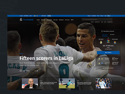 Real Madrid Website Concept cr7 cristiano ronaldo design football ronaldo soccer sport sports uiux web design