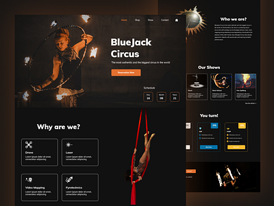 BlueJack Circus - Landing Page circus landing landing page payment ticket