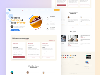 Kang Patu - Landing Page about us clean cta footer gradient header landing page laundry logo news shoes testimony wash