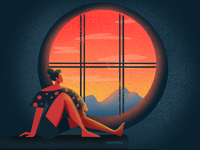 A room with a view art design designer digital drawing graphic illustration illustrations illustrator nature photoshop procreate sunset web design