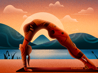 Yoga Sunset designer digital drawing graphic design illustration illustrations illustrator poster web design wellness yoga yogatella