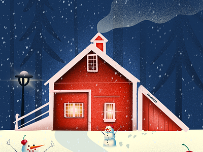 Santa’s Winter cabin architecture book christmas design drawing graphic design house illustration illustrator santa