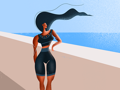 Summer Girl beach body design designer drawing girl illustration illustrator muscles procreate product summer