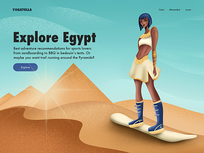 Travel Illustration branding cairo design digital drawing egypt illustration illustrator landing page sandboarding sports traveller travelling web design website