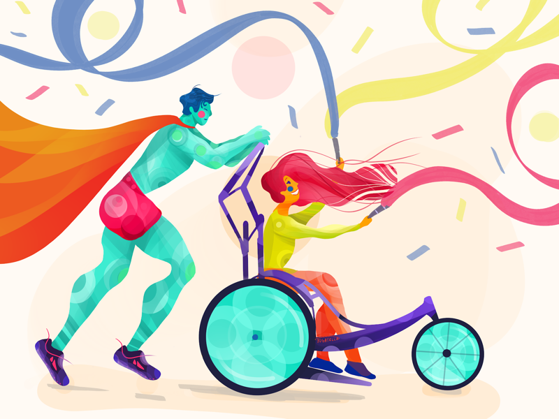 Superunner sports laufen superman colorful illustrator illustration cause marathon running runner