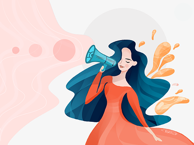 The talker blogger branding communication digital girl illustration illustrator marketing painting yogatella