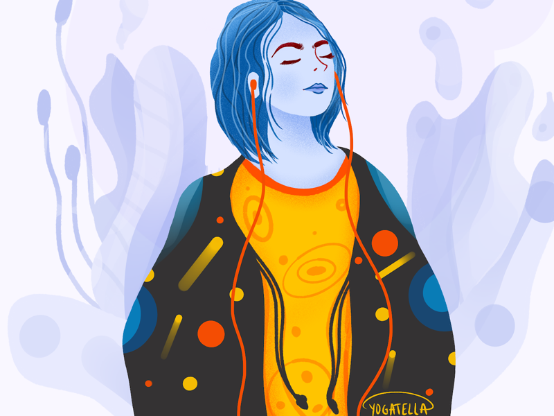 Sound of silence procreate patterns painting digital artist illustrator illustration music girl