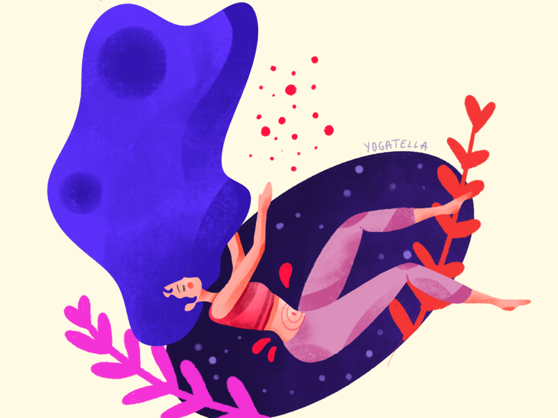 The dream ui web paining digital girl purple color illustrator drawing illustration