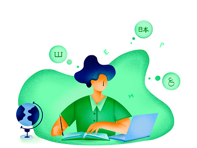 Translating was never easier branding colorful designer digital drawing illustration illustrator marketing translation ui web