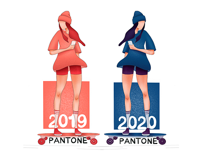 The colors of a decade 2020 colorful colors drawing illustration illustrator marketing new year palette pantone skateboarding skater