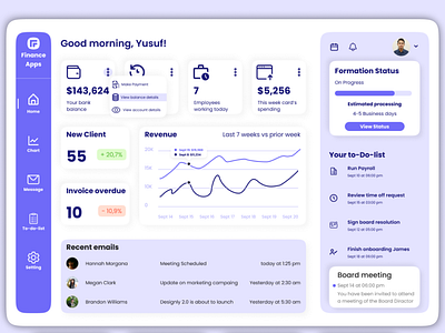 Finance & HR System Dashboard Design