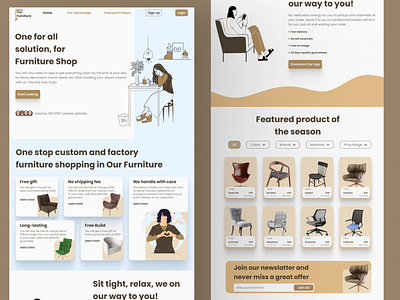 Our Furniture Landing Page design furniture landing page graphic design landing page ui ui ux design