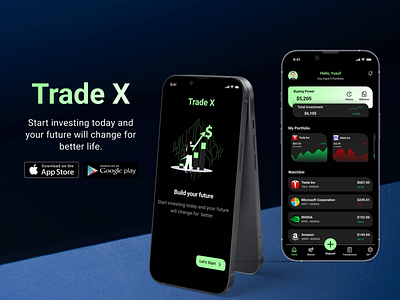 Trade X - Trading stock mobile app design graphic design stock design trading stock app ui ui ux design