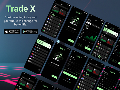 Trade X - Trading Stock platform for mobile app design mobile app trading stock ui ui ux design